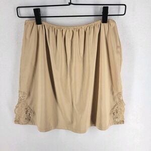 Bali Studio Lace Detail Womens Half Slip Skirt Size S Champagne Neutral Lingerie